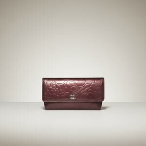 Chanel Camellia Embossed Patent Leather Flap Wallet on chain